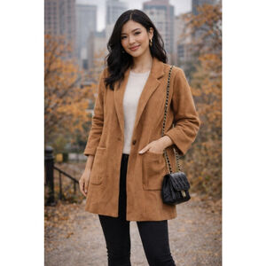 ZARA Camel/Tan Soft Blazer Jacket – Like New Condition